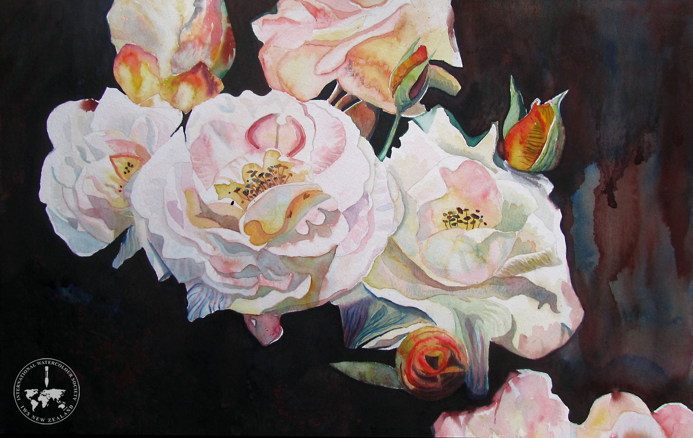 Pink and YellowRoses-watercolour